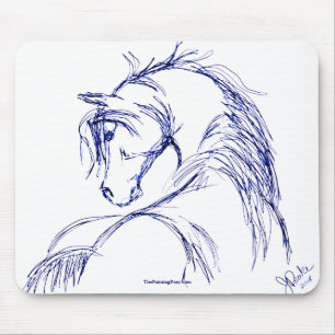 Künstlerische Pferdekopfskizze Mousepad