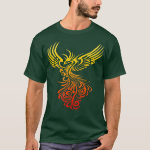 Künstlerische Phoenix-gelbe Orange-Farbmischung T-Shirt