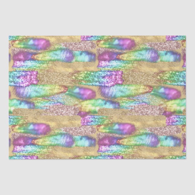Künstlerische Pinselstriche Unicorn Rainbow Imitat Seidenpapier (Vorderseite)