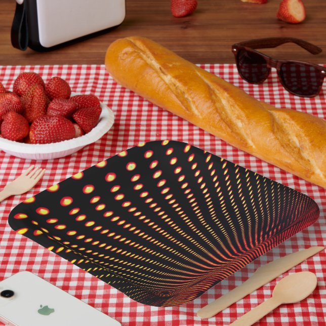 Künstlerische Punktgestaltung Pappteller (Picknick)