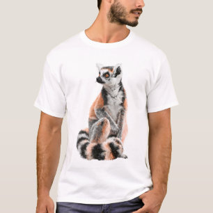 Künstlerische Ringelschwanzmaki-Illustration Männe T-Shirt