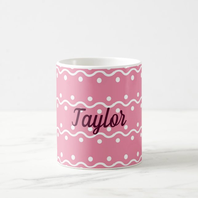 Künstlerische Rosa und Weiß Kaffeetasse (Mittel)