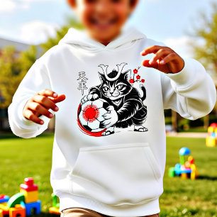 Künstlerische Samurai-Katze Japan Fußball für Fußb Hoodie