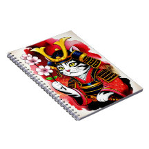 Künstlerische Samurai-Katze Kirsche zum Journaling