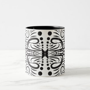 Künstlerische Schwarz-Weiß-Kaffeetassen Zweifarbige Tasse