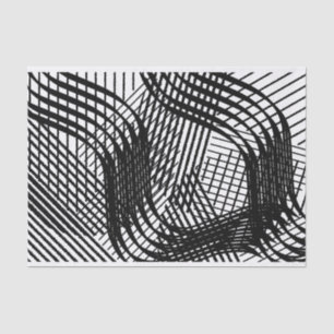 Künstlerische Schwarz-weiße Wavy Line Muster Textu Seidenpapier