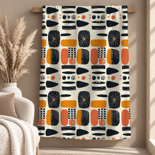 Künstlerische schwarze Terrakotta-Formen Kuschelde Fleecedecke