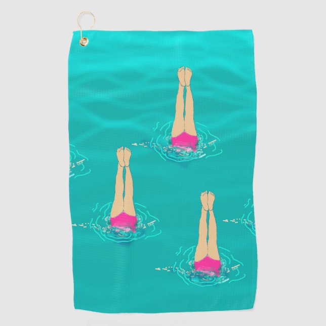 Künstlerische Schwimmer - Schwimmen unter Wasser Golfhandtuch (Vorderseite)