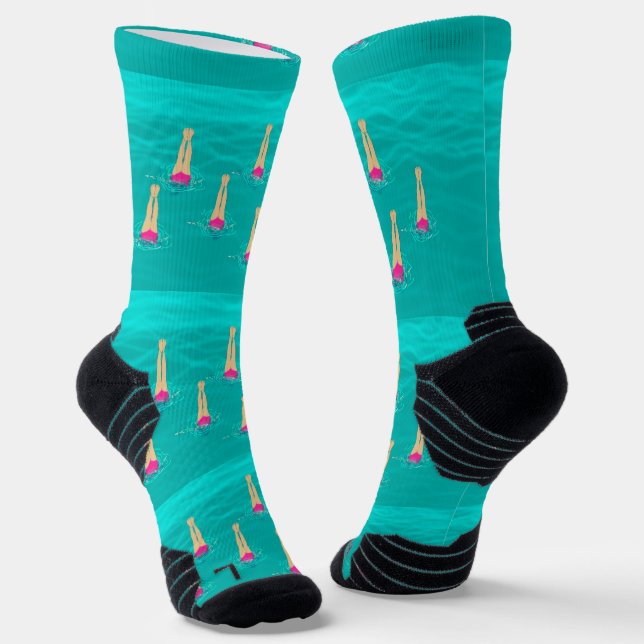 Künstlerische Schwimmer - Schwimmen unter Wasser Socken (Gewinkelt)