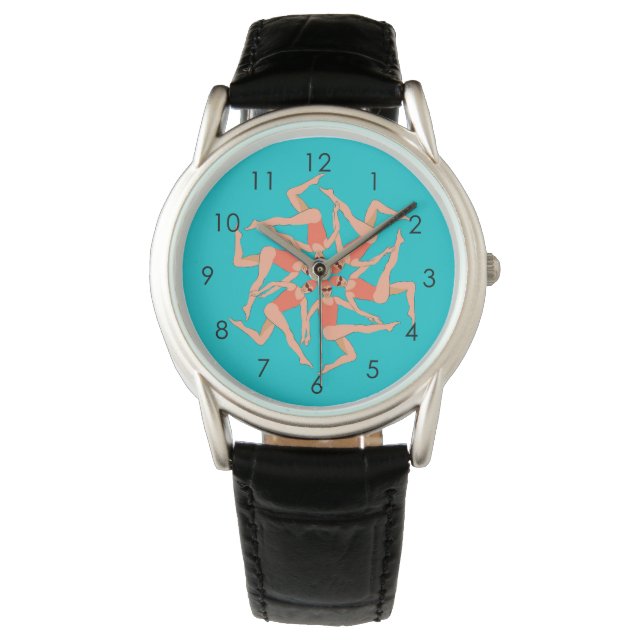 Künstlerische Schwimmer - Synchronschwimmen Armbanduhr (Vorderseite)