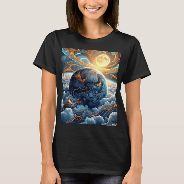 Künstlerische Sicht der Erde von oben T-Shirt (Vorderseite)