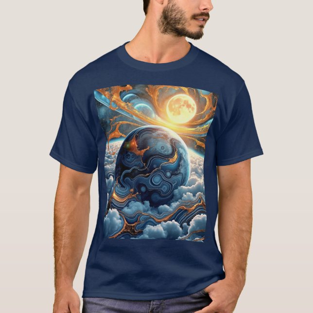 Künstlerische Sicht der Erde von oben T-Shirt (Vorderseite)