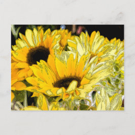 Künstlerische Sonnenblume Postkarte