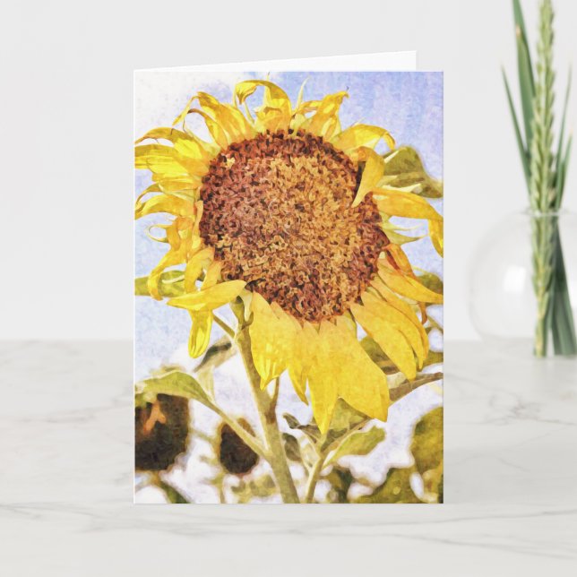 Künstlerische Sonnenblumenkarte Karte (Vorderseite)