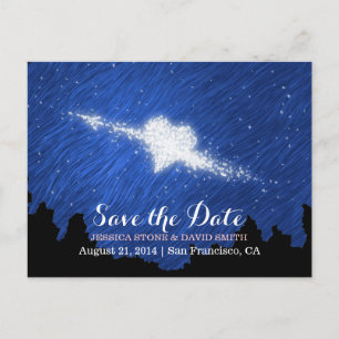 Künstlerische Starry Wedding Nacht Save the Date Ankündigungspostkarte