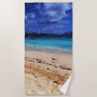 Künstlerische Strandszene Strandtuch