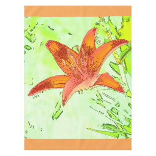 Künstlerische Tiger-Lilien-Tischdecke Tischdecke