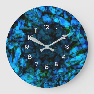 Künstlerische türkisfarbene und blaue Mauer Große Wanduhr