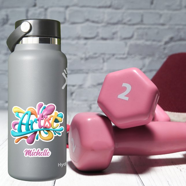 Künstlerische Typografie, farbenfroh, modern, stil Aufkleber (Von Creator hochgeladen)