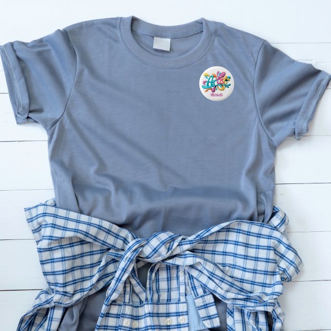 Künstlerische Typografie, farbenfroh, modern, stil Button (Von Creator hochgeladen)