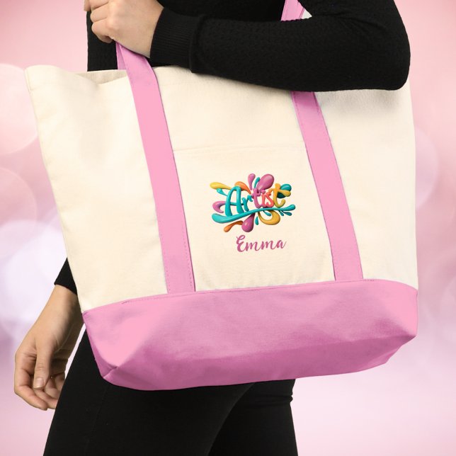 Künstlerische Typografie, farbenfroh, modern, stil Tragetasche (Von Creator hochgeladen)