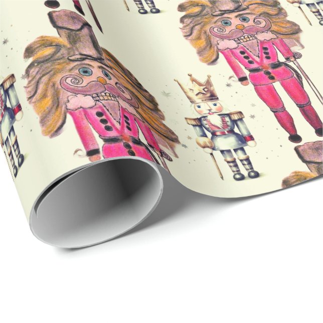 Künstlerische und königliche Nutcracker-Soldaten Geschenkpapier (Rolleneckpunkt)