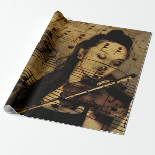 Künstlerische Violinen-Musik Geschenkpapier