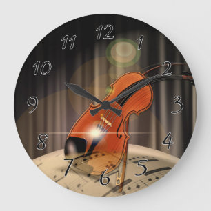 Künstlerische Violinen-Musik Große Wanduhr