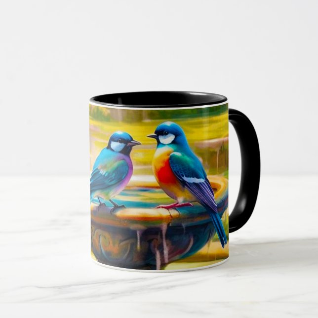 Künstlerische Vögel Tasse (VorderseiteRechts)
