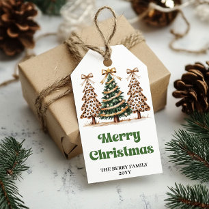 Künstlerische Weihnachtsbäume handgezeichnet, indi Geschenkanhänger