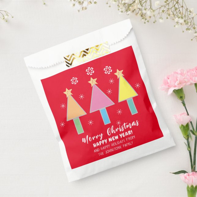 Künstlerische Weihnachtsbäume Name Cool Red Holida Geschenktütchen (Versiegelt)