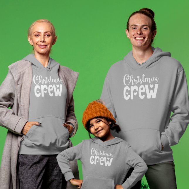 Künstlerische WeihnachtsCrew Hört Weiße Typografie Hoodie (Von Creator hochgeladen)