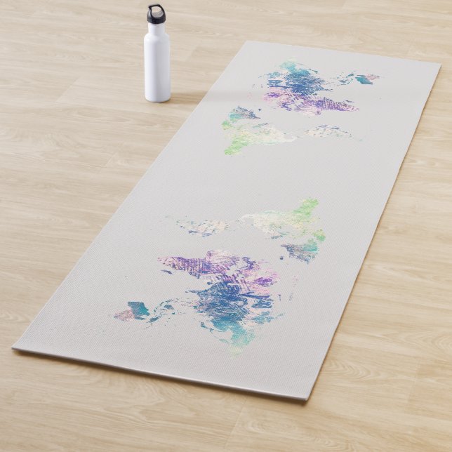 Künstlerische Weltkarte Yogamatte (Beispiel)