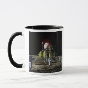 Künstlerische Wiedergabe eines neuen Raumschiffs z Tasse
