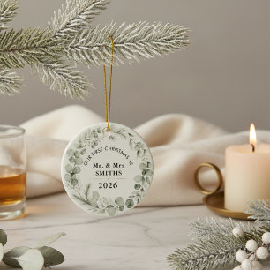 Künstlerische Winter-Botanik-Familienfoto-Keramik Keramik Ornament
