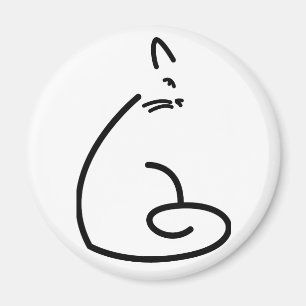 Künstlerische Wirble Katzen-Silhouette Magnet