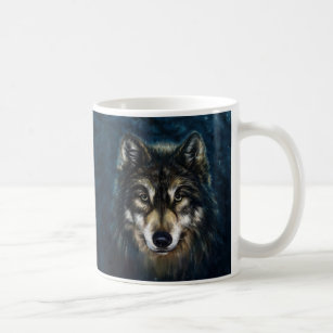 Künstlerische Wolf-Gesichts-Tasse Kaffeetasse