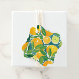 Künstlerische Zitrusbäume Lemons Orangen Limes Bun Geschenkanhänger