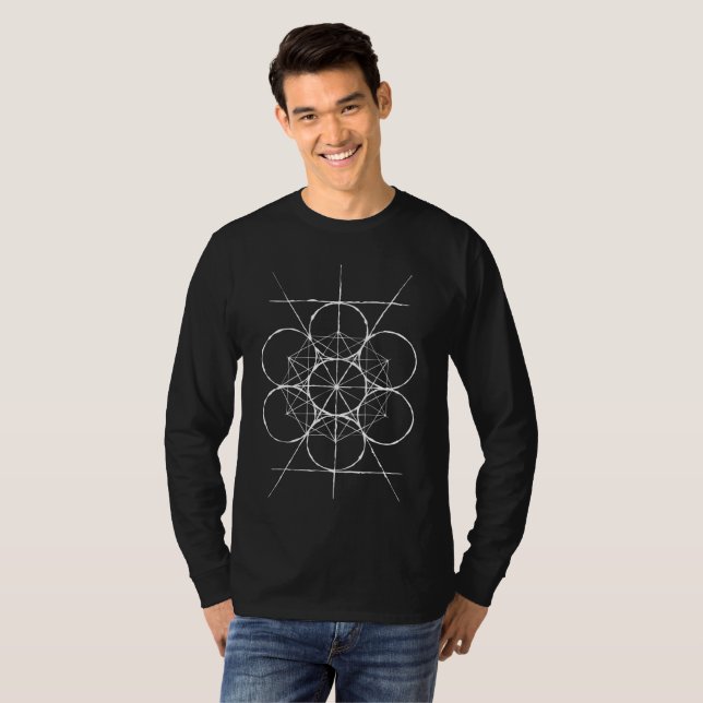 Künstlerischen heiligen Geometrie Metatrons T-Shirt (Vorne ganz)