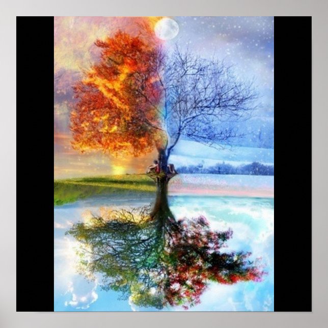 künstlerischen vier Jahreszeiten Poster (Vorne)