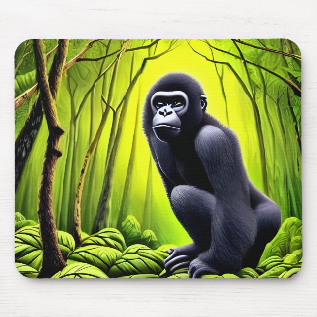 Künstlerischer Abstrakter Jungle Gorilla Mousepad (Vorne)