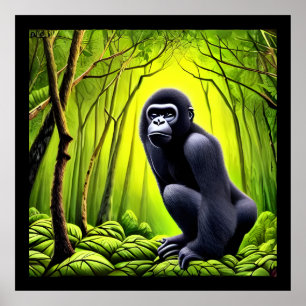 Künstlerischer Abstrakter Jungle Gorilla Poster