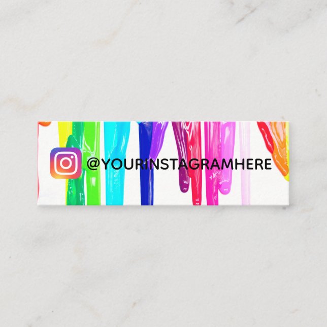 Künstlerischer Acrylic Paint Tropfen Social Media  Mini Visitenkarte (Vorderseite)