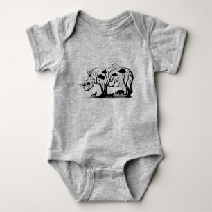 Künstlerischer afrikanischer Nashorn-Baum Kunst Wi Baby Strampler
