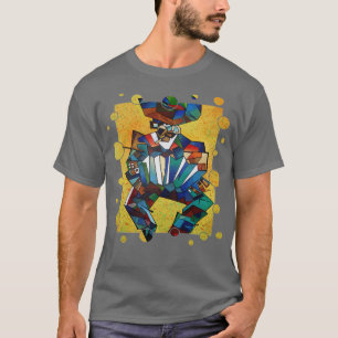 Künstlerischer Akkordeon-Player mit Grenzen T-Shirt