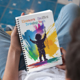 Künstlerischer Ausdruck I Kid Painting on Wall Notizbuch