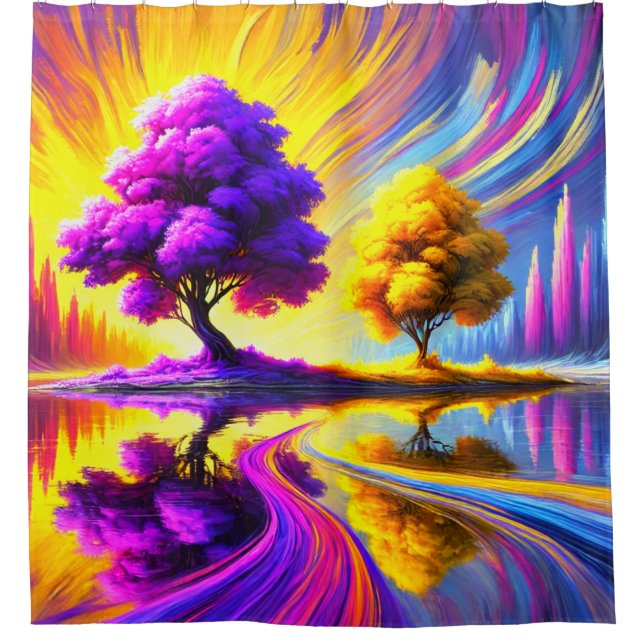 Künstlerischer Baum Duschvorhang (Vorderseite)