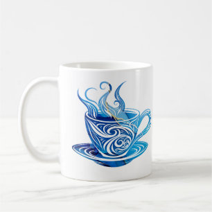 Künstlerischer Blue Coffee Cup mit wirbelnden Must Kaffeetasse