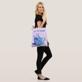 Künstlerischer Blue Coffee Cup mit wirbelnden Must Tasche