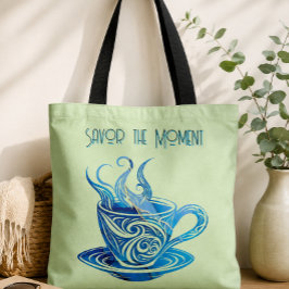 Künstlerischer Blue Coffee Cup mit wirbelnden Must Tasche